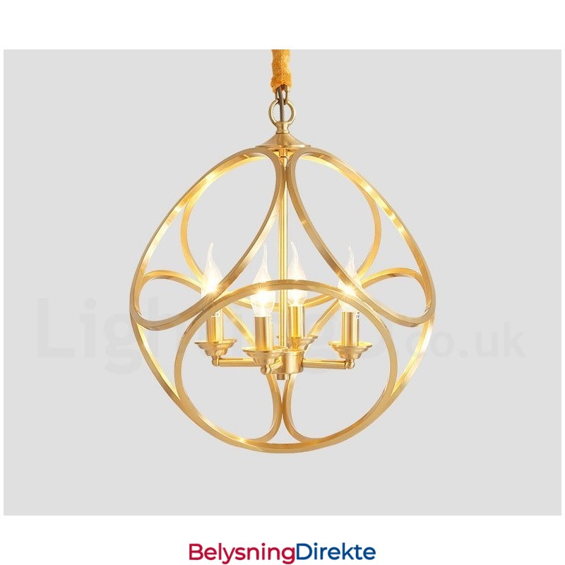 Ren Messing Rustikk Lodge Nordisk Stil Pendellampe