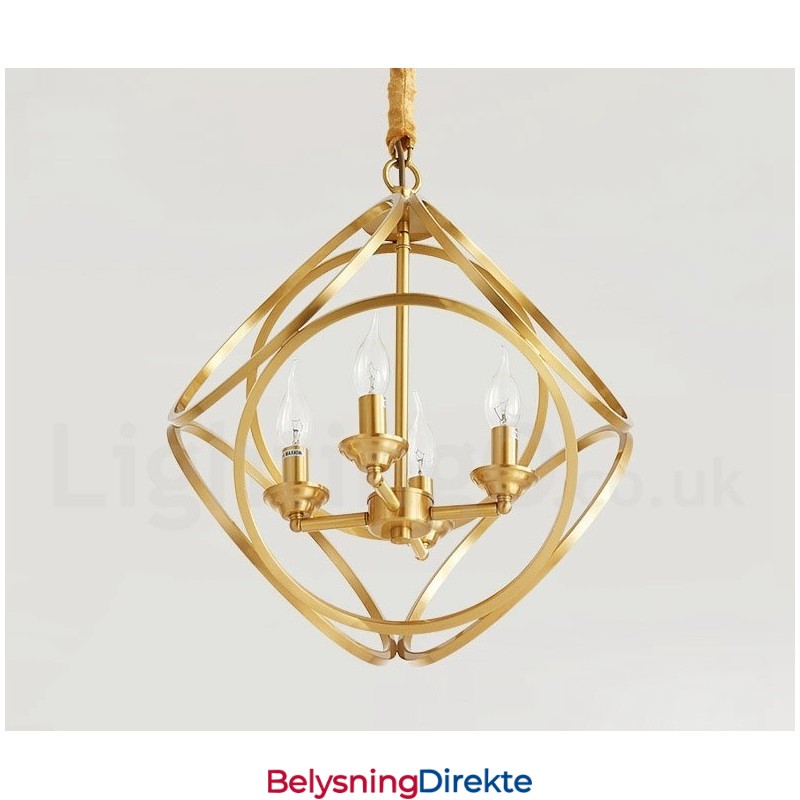 Ren Messing Rustikk Lodge Nordisk Stil Pendellampe