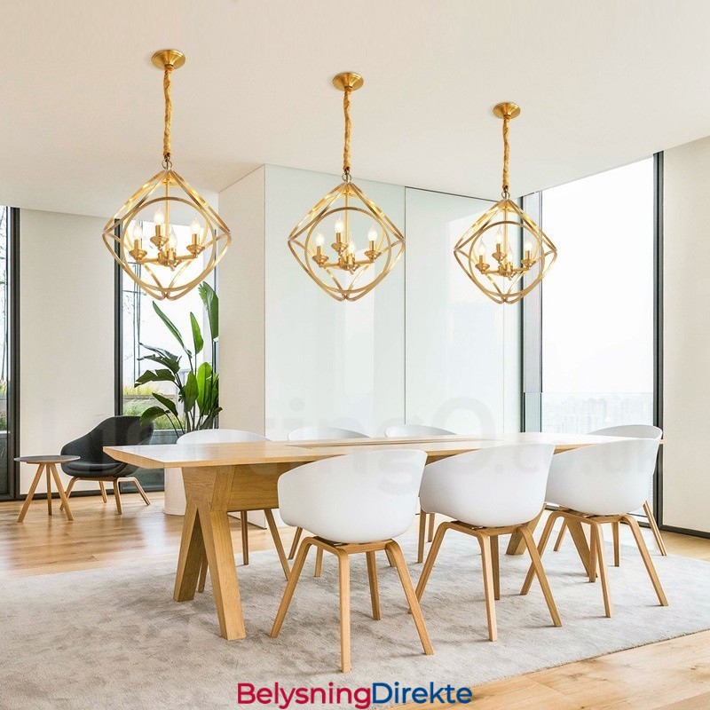 Ren Messing Rustikk Lodge Nordisk Stil Pendellampe