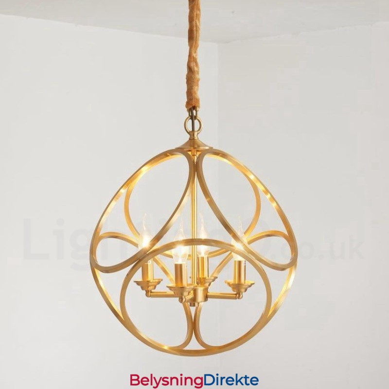 Ren Messing Rustikk Lodge Nordisk Stil Pendellampe