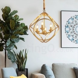 Ren Messing Rustikk Lodge Nordisk Stil Pendellampe