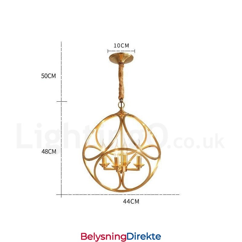 Ren Messing Rustikk Lodge Nordisk Stil Pendellampe