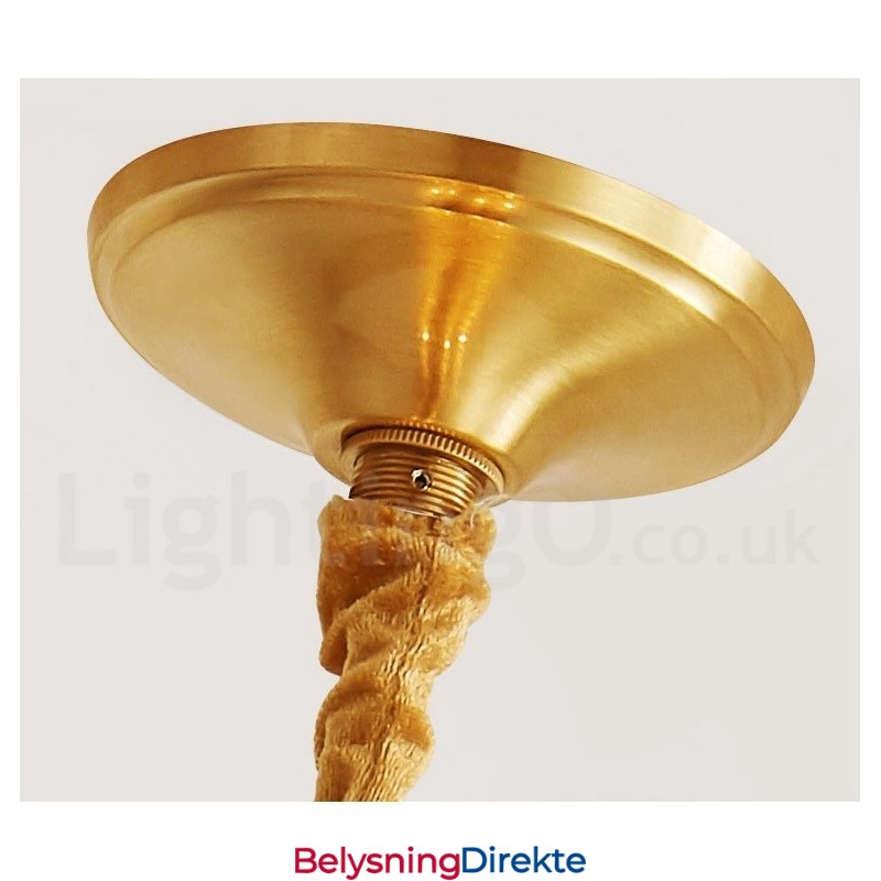 Ren Messing Rustikk Lodge Nordisk Stil Pendellampe