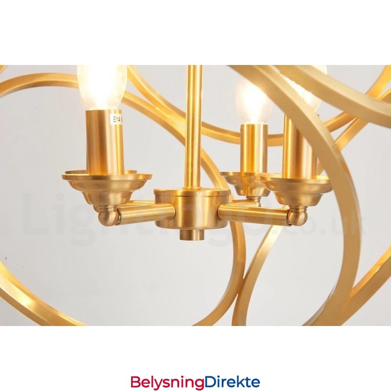 Ren Messing Rustikk Lodge Nordisk Stil Pendellampe