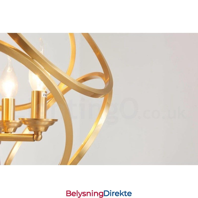 Ren Messing Rustikk Lodge Nordisk Stil Pendellampe