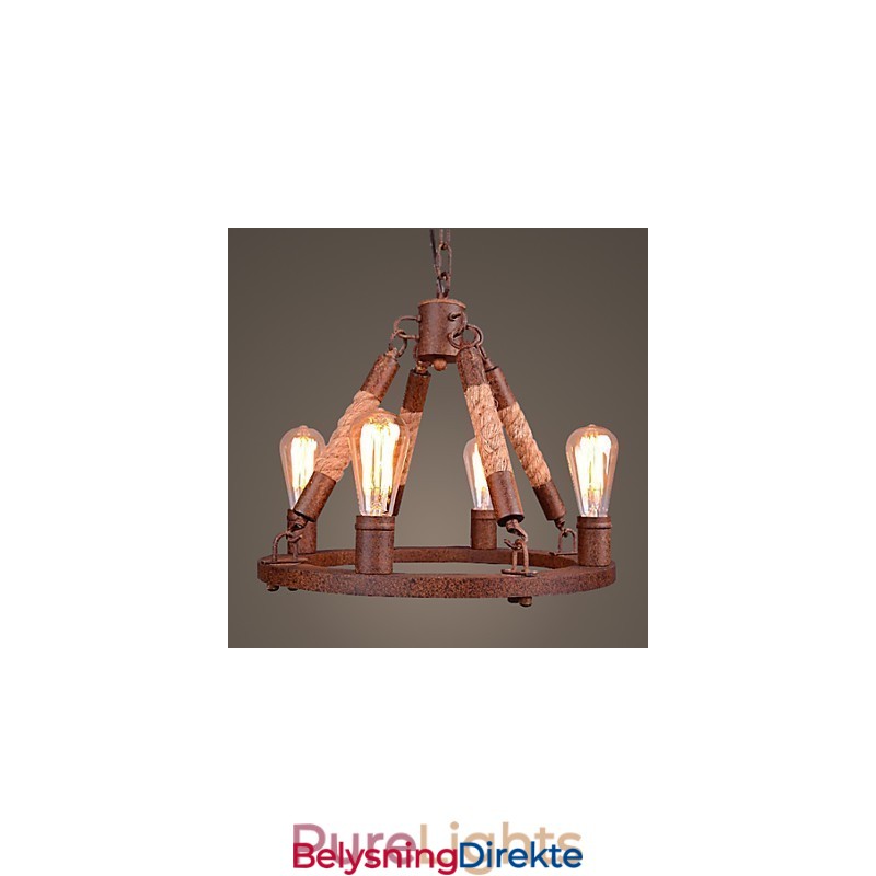 Vintage Tau Pendellampe Loft Kreativ Industriell Lampe Amerikansk Stil Dekorasjon