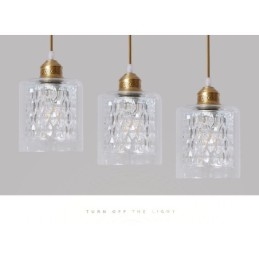 Rustikk Pendellampe I Nordisk Stil I Ren Messing Med Glassskjerm