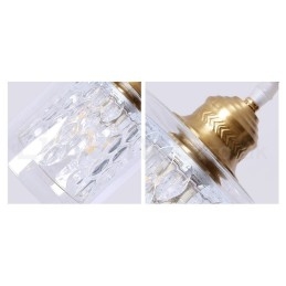 Rustikk Pendellampe I Nordisk Stil I Ren Messing Med Glassskjerm