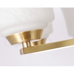 Stor, Luksuriøs, Rustikk, Retro Vintage-Lysekrone I Messing Med 8 Lys, Glassskjermer