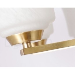 Retro Vintage Messing Anhengslysekrone Med Glassskjermer