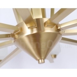 Retro Vintage Messing Anhengslysekrone Med Glassskjermer