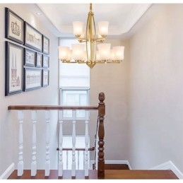 Stor, Luksuriøs, Rustikk, Retro Vintage-Lysekrone I Messing Med 12 Lys, Med Glassskjermer