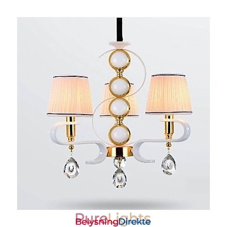 Stofflysekrone Med 3 Lys, Moderne Minimalistisk Lampe I Høy Kvalitet