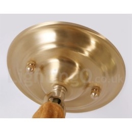 Rustikk Pendellampe I Nordisk Stil I Ren Messing Med Glassskjerm