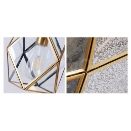 Rustikk Pendellampe I Nordisk Stil I Ren Messing Med Glassskjerm