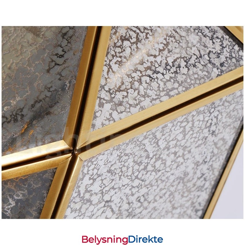 Rustikk Pendellampe I Nordisk Stil I Ren Messing Med Glassskjerm