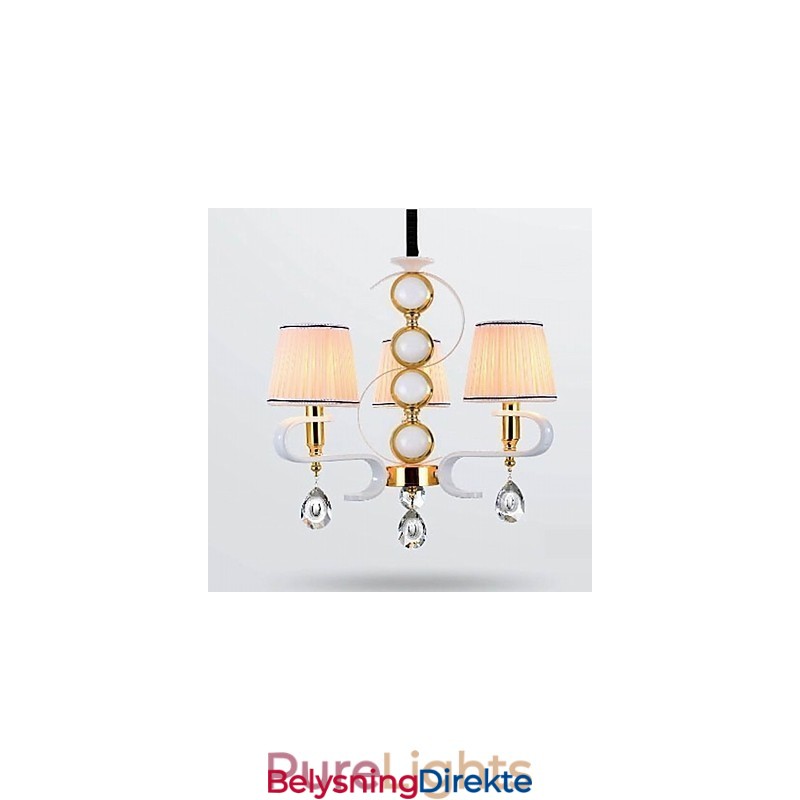 Stofflysekrone Med 3 Lys, Moderne Minimalistisk Lampe I Høy Kvalitet