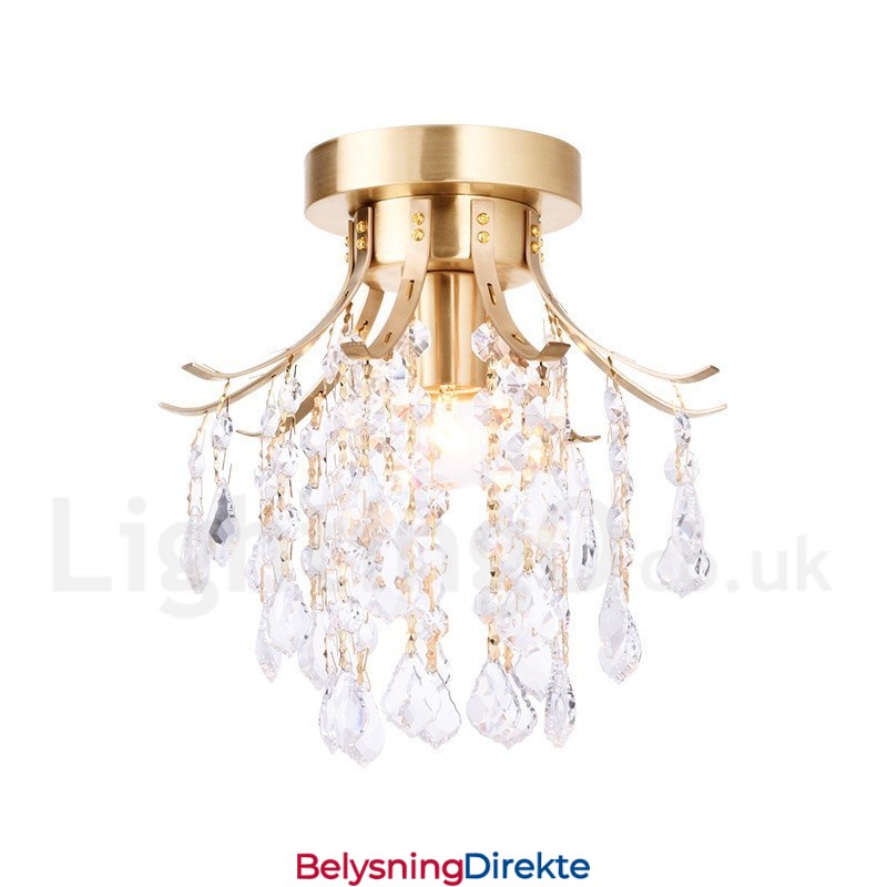 Rustikke Krystalltaklamper I Ren Messing I Nordisk Stil