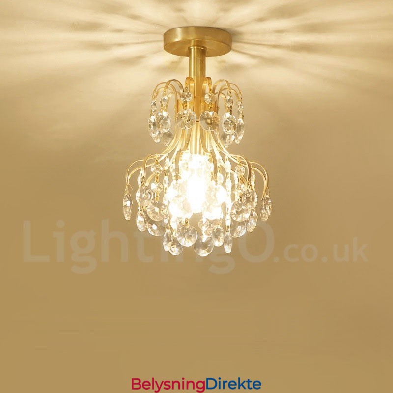 Rustikke Krystalltaklamper I Ren Messing I Nordisk Stil