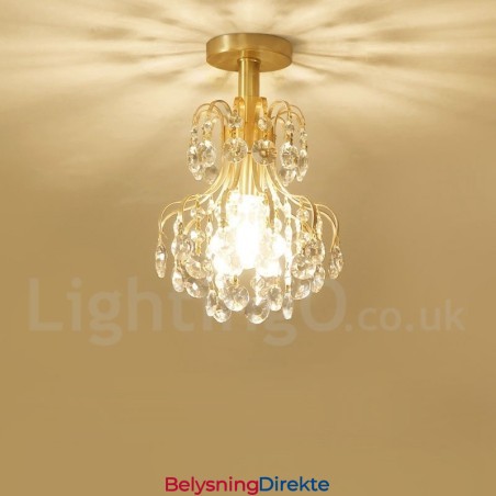 Rustikke Krystalltaklamper I Ren Messing I Nordisk Stil