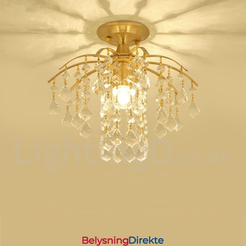 Rustikke Krystalltaklamper I Ren Messing I Nordisk Stil