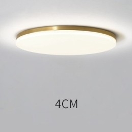 Ultratynne Runde Messinglamper I Dimbar, Moderne, Samtidskunst I Nordisk Stil, Innfelt Taklampe Med Akrylskjerm, Kan Også Brukes Som Vegglampe