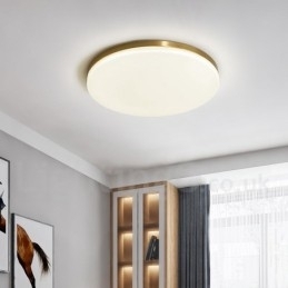 Ultratynne Runde Messinglamper I Dimbar, Moderne, Samtidskunst I Nordisk Stil, Innfelt Taklampe Med Akrylskjerm, Kan Også Brukes Som Vegglampe