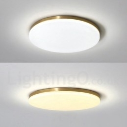 Ultratynne Runde Messinglamper I Dimbar, Moderne, Samtidskunst I Nordisk Stil, Innfelt Taklampe Med Akrylskjerm, Kan Også Brukes Som Vegglampe