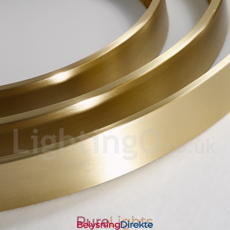 Ultratynne Runde Messinglamper I Dimbar, Moderne, Samtidskunst I Nordisk Stil, Innfelt Taklampe Med Akrylskjerm, Kan Også Brukes Som Vegglampe