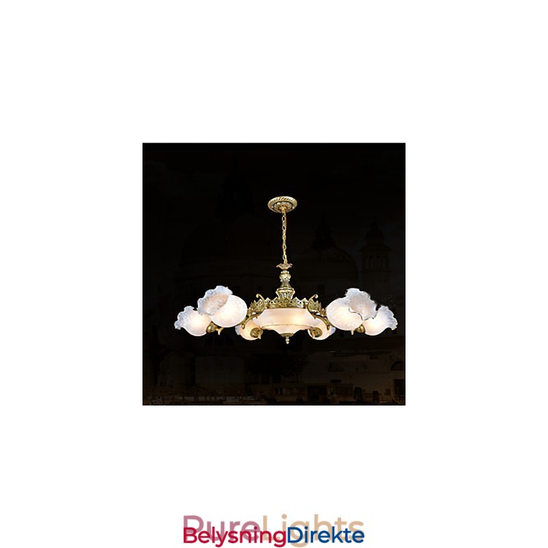 Tradisjonell Klassisk Vintage Retro Bronse Metalllysekrone