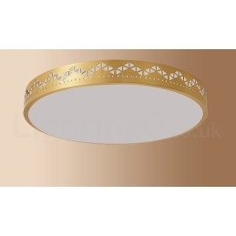 Rund Taklampe I Ren Messing, Moderne Og Moderne I Nordisk Stil Med Innfelt Tak Og Akrylskjerm