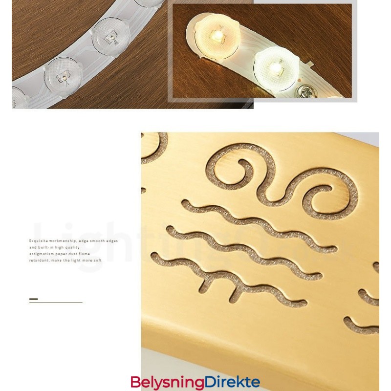 Rund Taklampe I Ren Messing, Moderne Og Moderne I Nordisk Stil Med Innfelt Tak Og Akrylskjerm