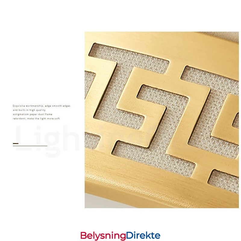 Rund Taklampe I Ren Messing, Moderne Og Moderne I Nordisk Stil Med Innfelt Tak Og Akrylskjerm