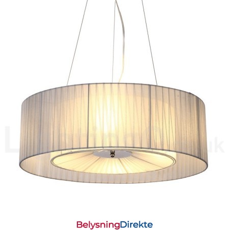 Drum 4-Lys Pendellampe Moderne Med Stoffskjerm