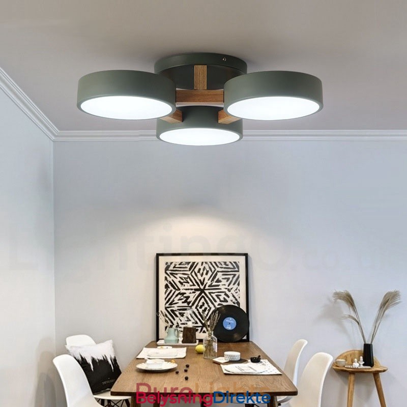 Trelysekrone Moderne Samtidskunst Nordisk Stil Innfelt Taklampe Med Akrylskjerm