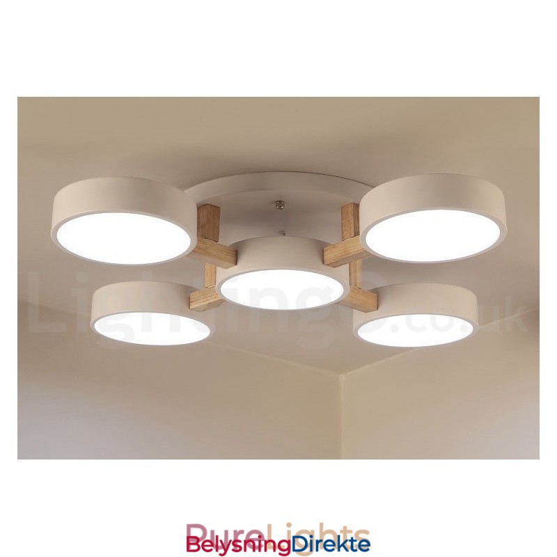 Trelysekrone Moderne Samtidskunst Nordisk Stil Innfelt Taklampe Med Akrylskjerm