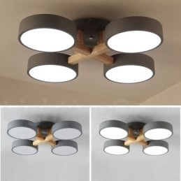 Trelysekrone Moderne Samtidskunst Nordisk Stil Innfelt Taklampe Med Akrylskjerm