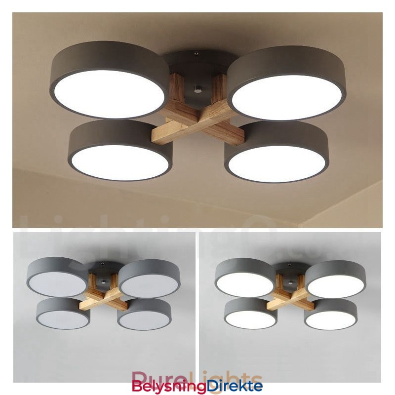 Trelysekrone Moderne Samtidskunst Nordisk Stil Innfelt Taklampe Med Akrylskjerm