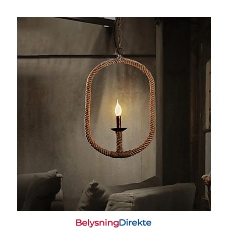 Retro Lysekrone Med 1 Lampe I Hamptau I Landlig Stil