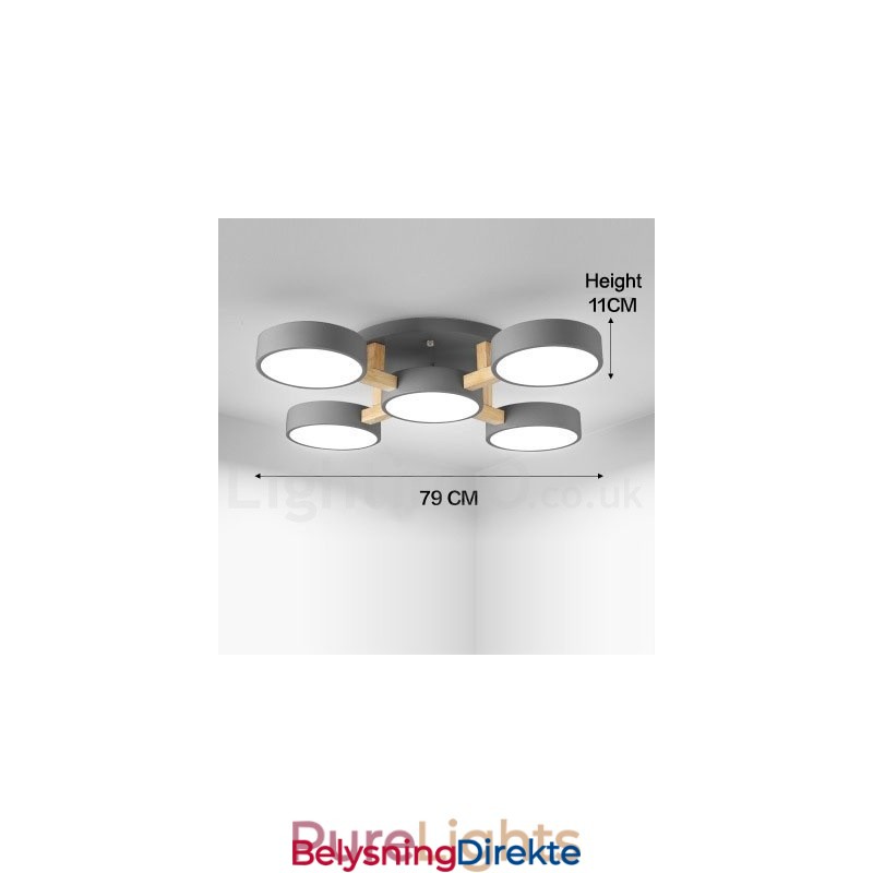 Trelysekrone Moderne Samtidskunst Nordisk Stil Innfelt Taklampe Med Akrylskjerm