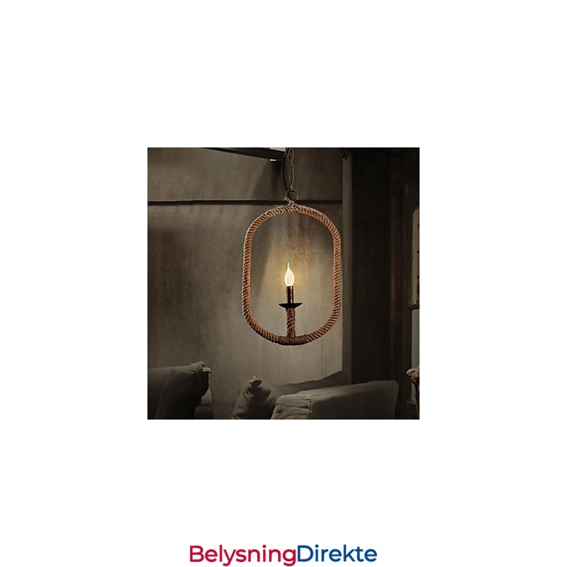 Retro Lysekrone Med 1 Lampe I Hamptau I Landlig Stil