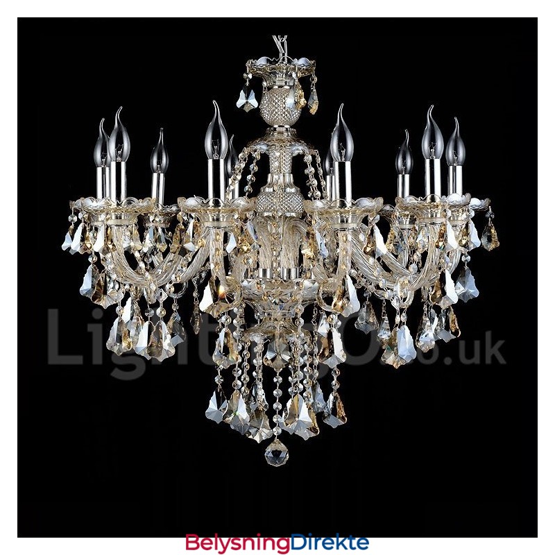 Retro Cognac-Farget K9 Krystall Moderne Lysekrone