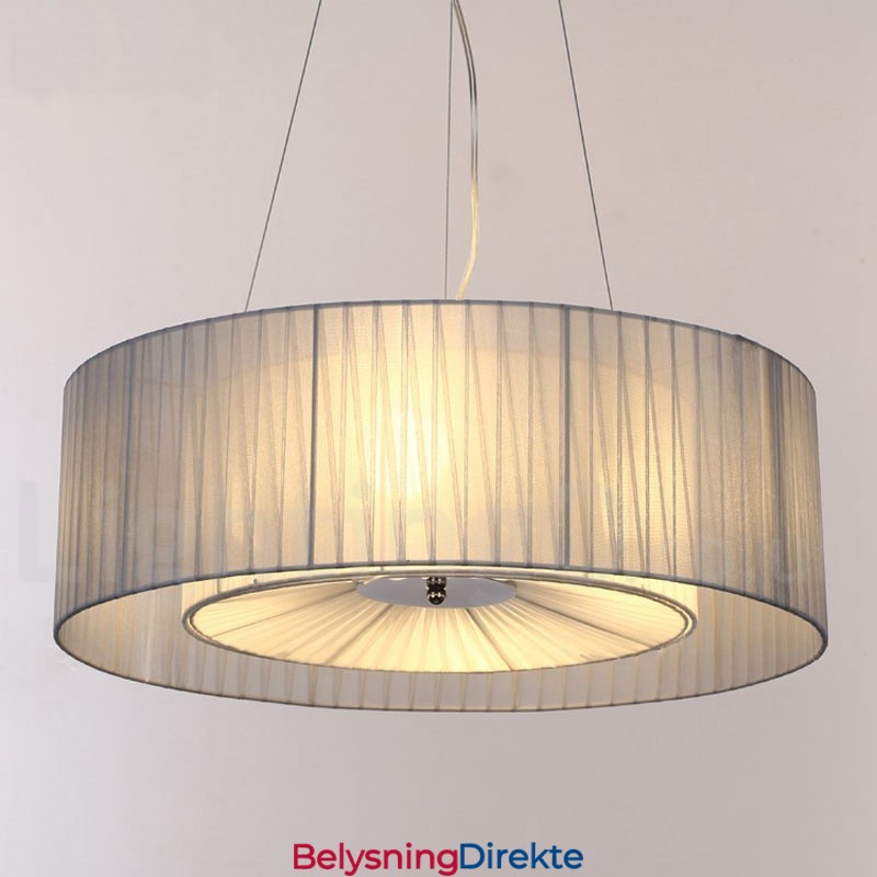 Drum 4-Lys Pendellampe Moderne Med Stoffskjerm