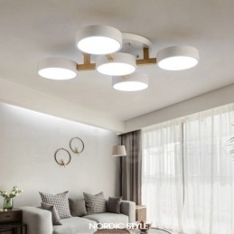 Trelysekrone Moderne Samtidskunst Nordisk Stil Innfelt Taklampe Med Akrylskjerm