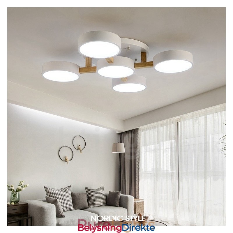 Trelysekrone Moderne Samtidskunst Nordisk Stil Innfelt Taklampe Med Akrylskjerm