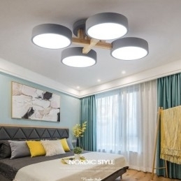 Trelysekrone Moderne Samtidskunst Nordisk Stil Innfelt Taklampe Med Akrylskjerm