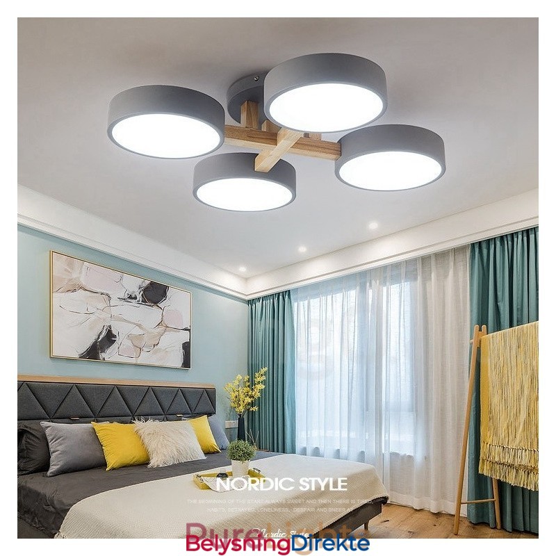 Trelysekrone Moderne Samtidskunst Nordisk Stil Innfelt Taklampe Med Akrylskjerm