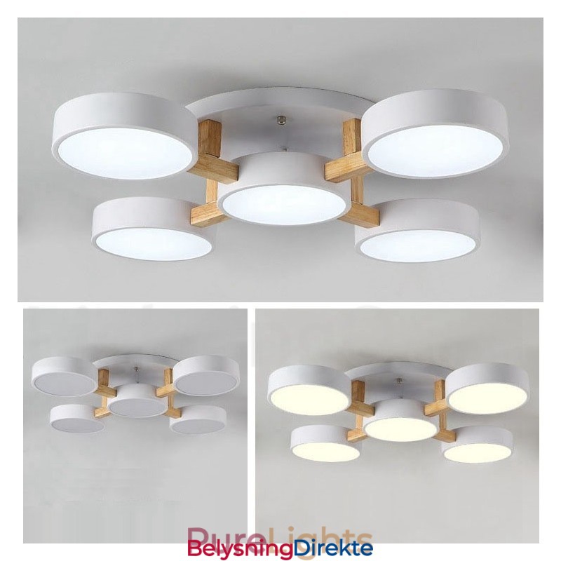 Trelysekrone Moderne Samtidskunst Nordisk Stil Innfelt Taklampe Med Akrylskjerm