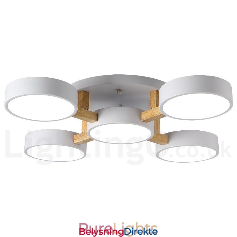 Trelysekrone Moderne Samtidskunst Nordisk Stil Innfelt Taklampe Med Akrylskjerm