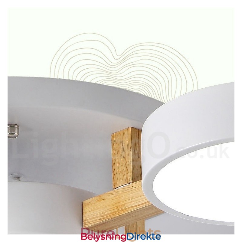 Trelysekrone Moderne Samtidskunst Nordisk Stil Innfelt Taklampe Med Akrylskjerm